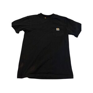 Vintage Carhartt Women's Black Pocket T Shirt Original Fit Size Small